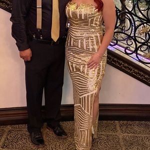 Small gold and beige formal dress